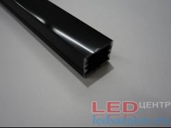  Профиль алюминиевый накладной PXG2015, черный + мат.рассеиватель 20мм*15мм*2м (цена за 1 метр)