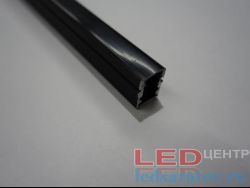  Профиль алюминиевый накладной PXG-1010, черный + мат. рассеиватель 10мм*10мм*2м (цена за 1 метр)