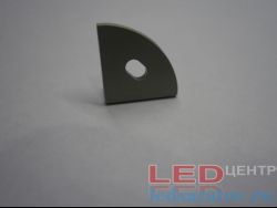 Заглушка торцевая  для профиля PXG20, сквозная, серый LED-центр