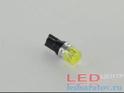 Светодиодная лампочка T-10, линза с призмой, желтый LED-центр